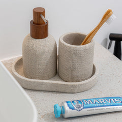 ESTIA JUTE RESIN SOAP PUMP BEIGE