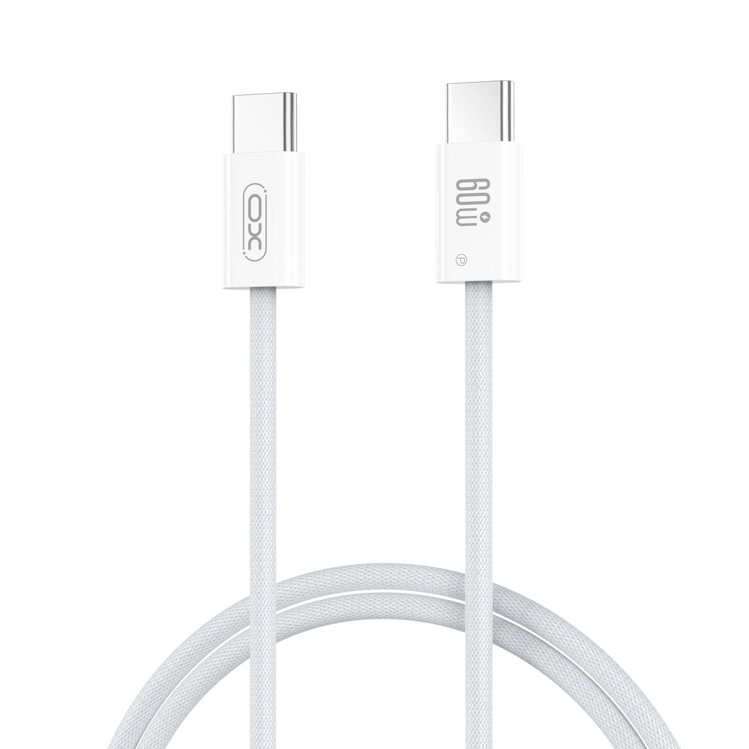 XO NB-Q273 iP15 Καλώδιο φόρτισης Type-C σε Type-C 60W Λευκό