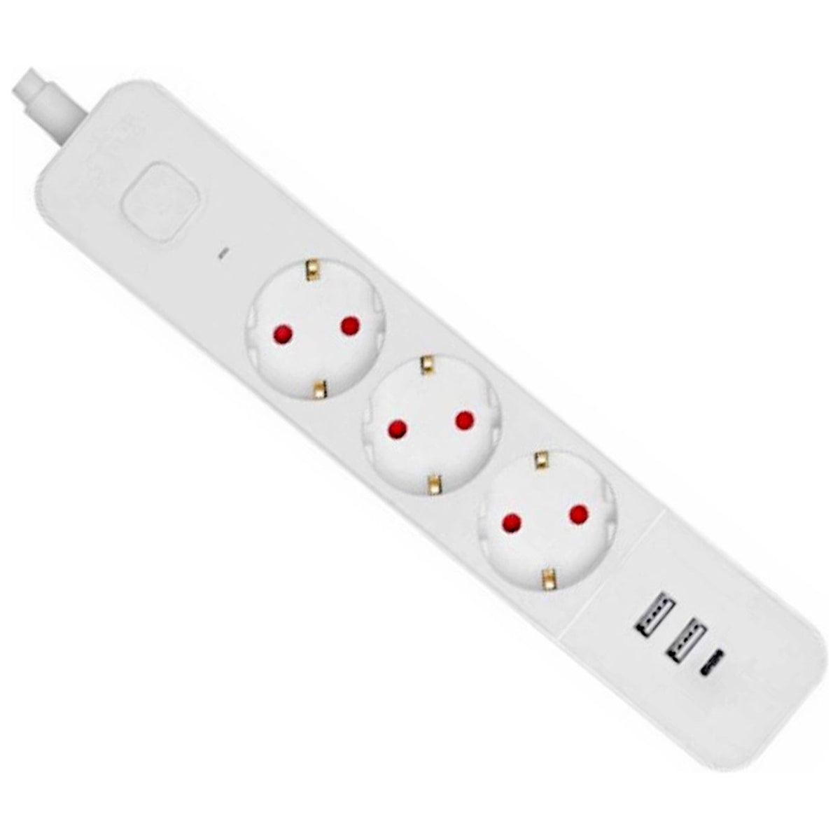 Entac Πολύπριζο D2 με 3 Πρίζες και Διακόπτη 1.5m 2xUSB-A x 1xUSB-C 3G1.5