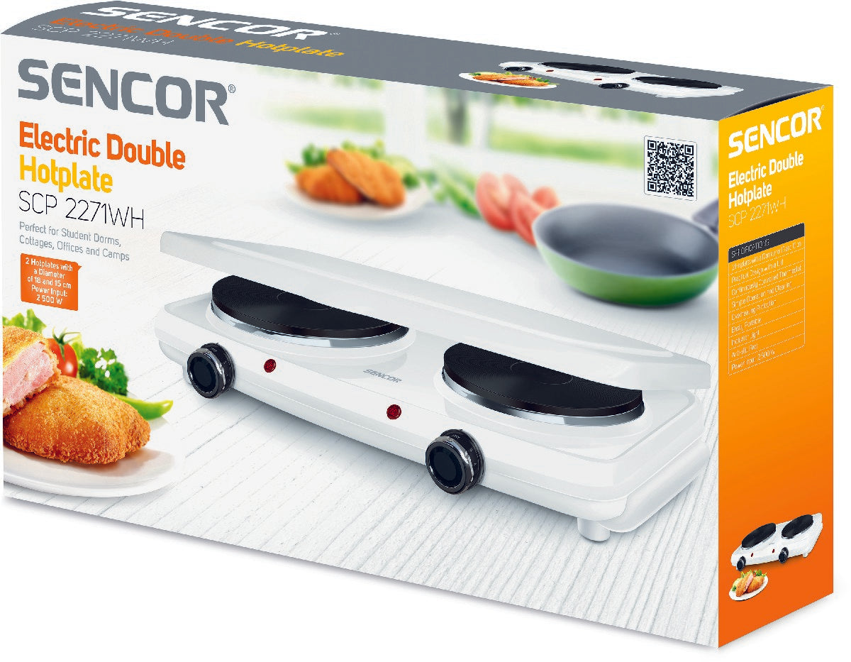 Φορητή Εστία Διπλή 2500W 18cm &15cm Sencor SCP 2271WH-EUE4 Λευκή
