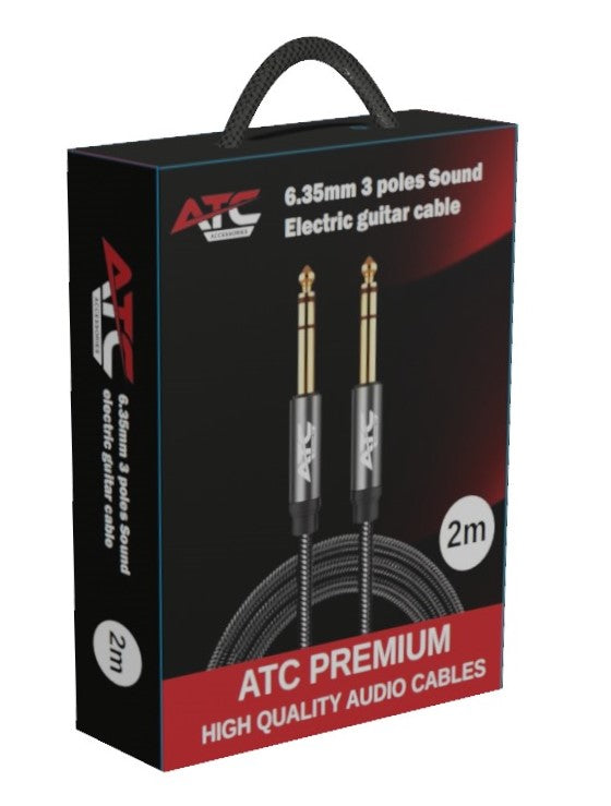 ATC 6.35 ST / 6.35 ST 3-pole cable for electric guitar 2.0m