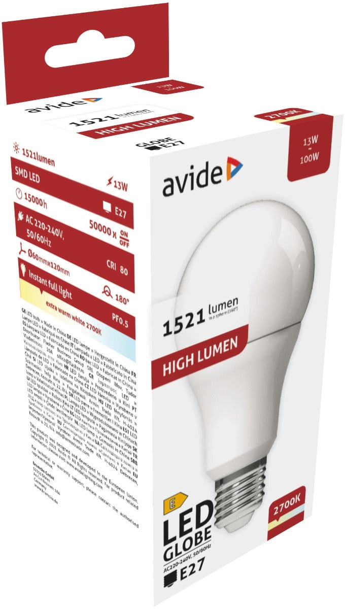 Avide LED Bulb Common A60 13W E27 Warm 2700K