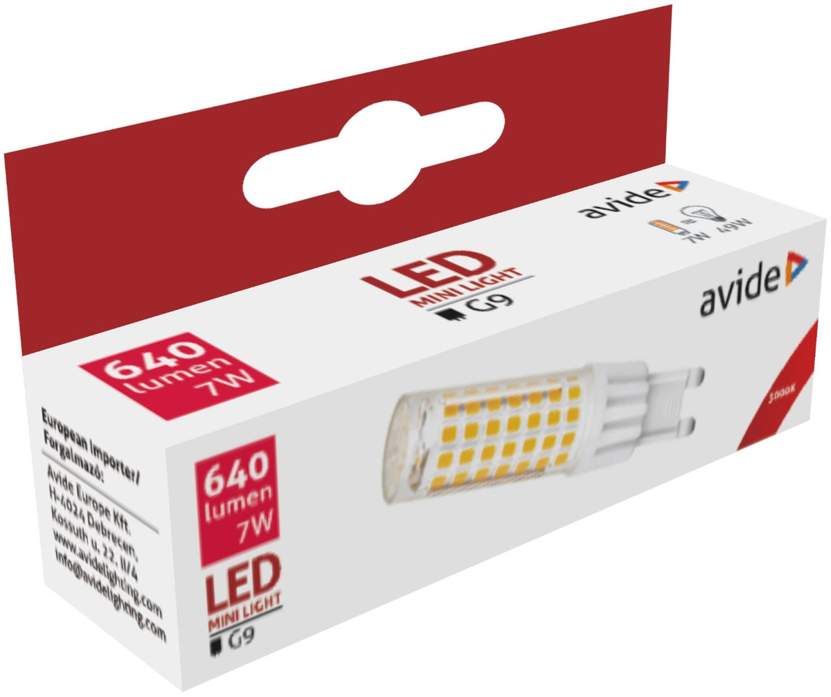Avide LED Bulb 7W G9 220° WW 3000K Flat