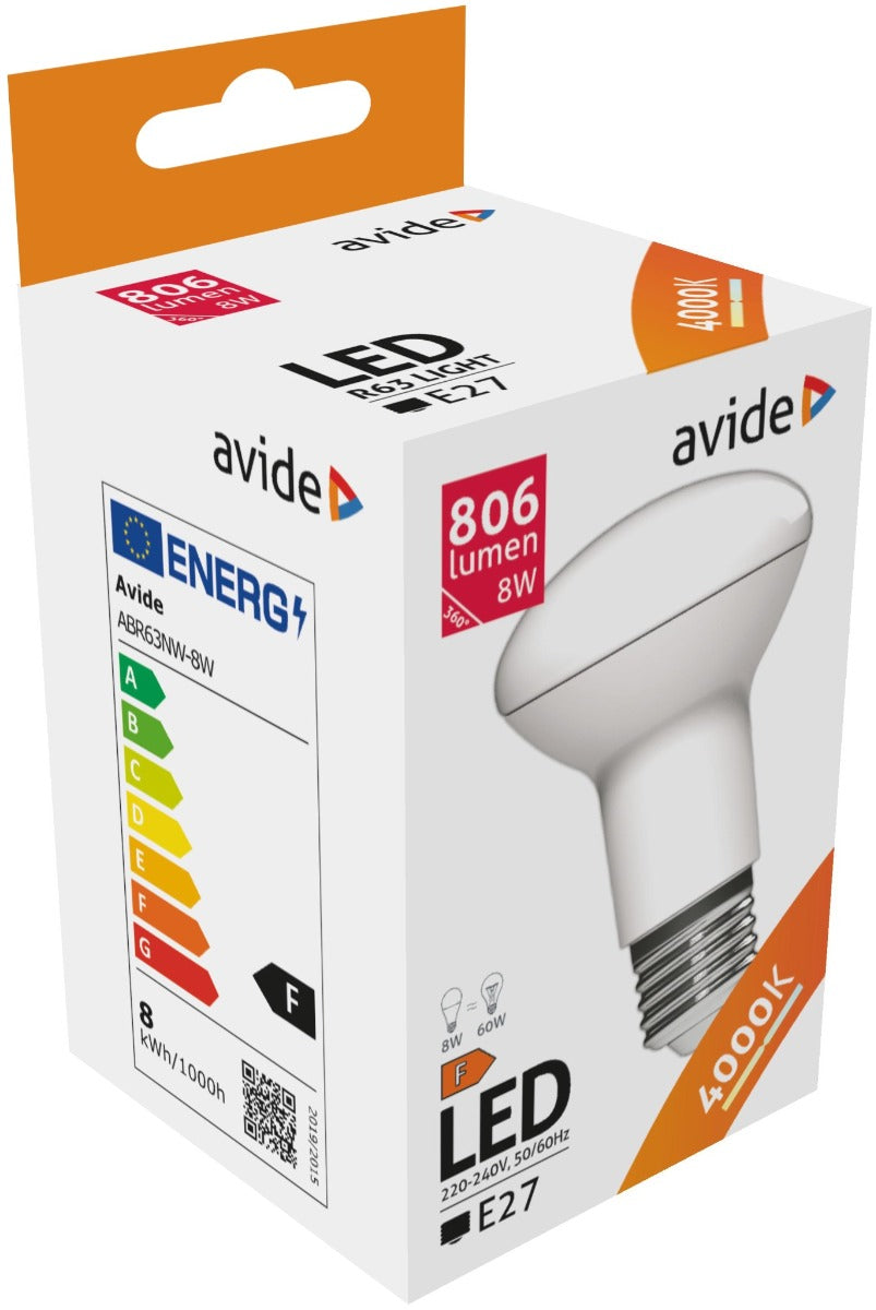 Avide LED Bulb R63 8W E27 White 4000K