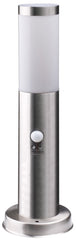 Avide Εξωτερικό Φωτιστικό Κήπου Κολώνα Boca 1xE27 450mm IP44 Σατέν Νίκελ με Φωτοκύτταρο