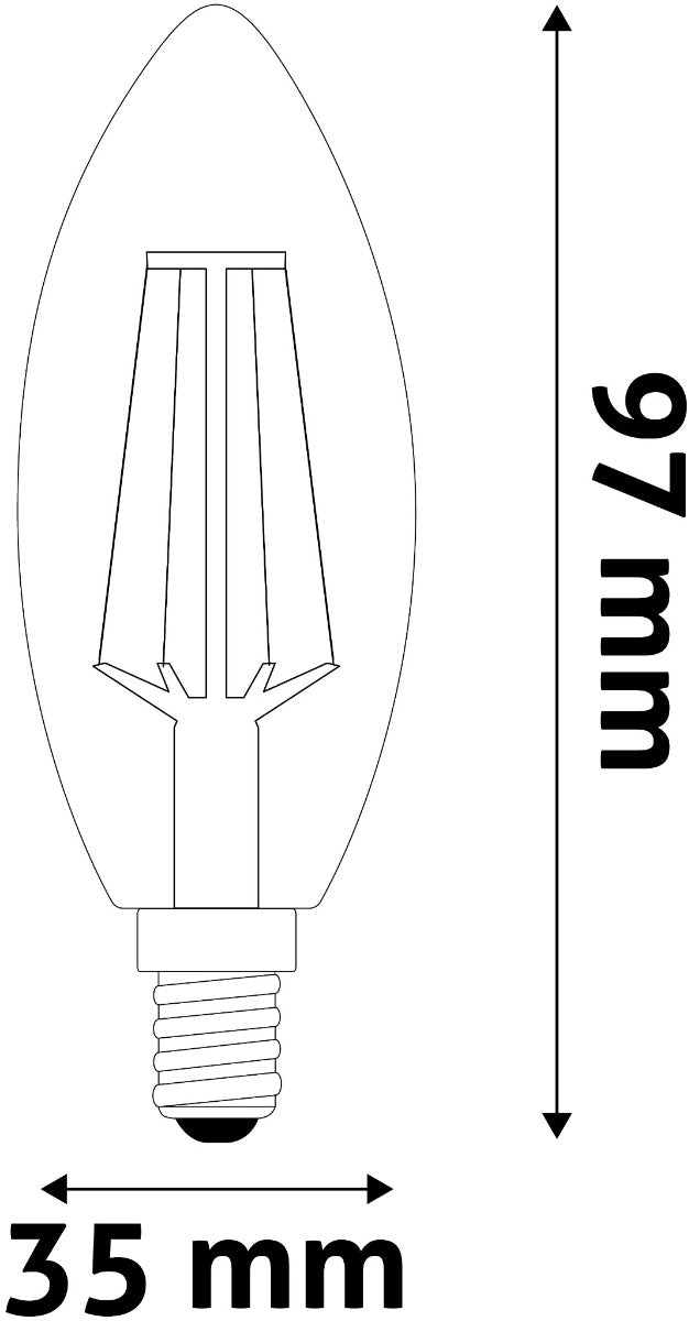 Avide Λάμπα LED Λευκή Filament Candle 6.5W E14 NW 4000K
