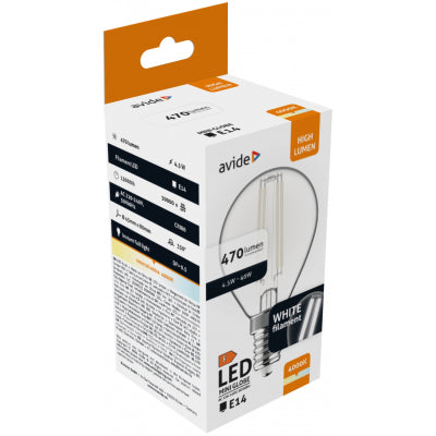 Avide Λάμπα LED Λευκή Filament Mini Σφαιρική 4.5W E14 NW 4000K