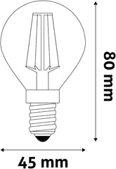 Avide Λάμπα LED Λευκή Filament Mini Σφαιρική 4.5W E14 WW 2700K