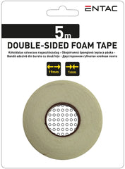 Entac Double Sided Foam Tape 1x19mm White 5m