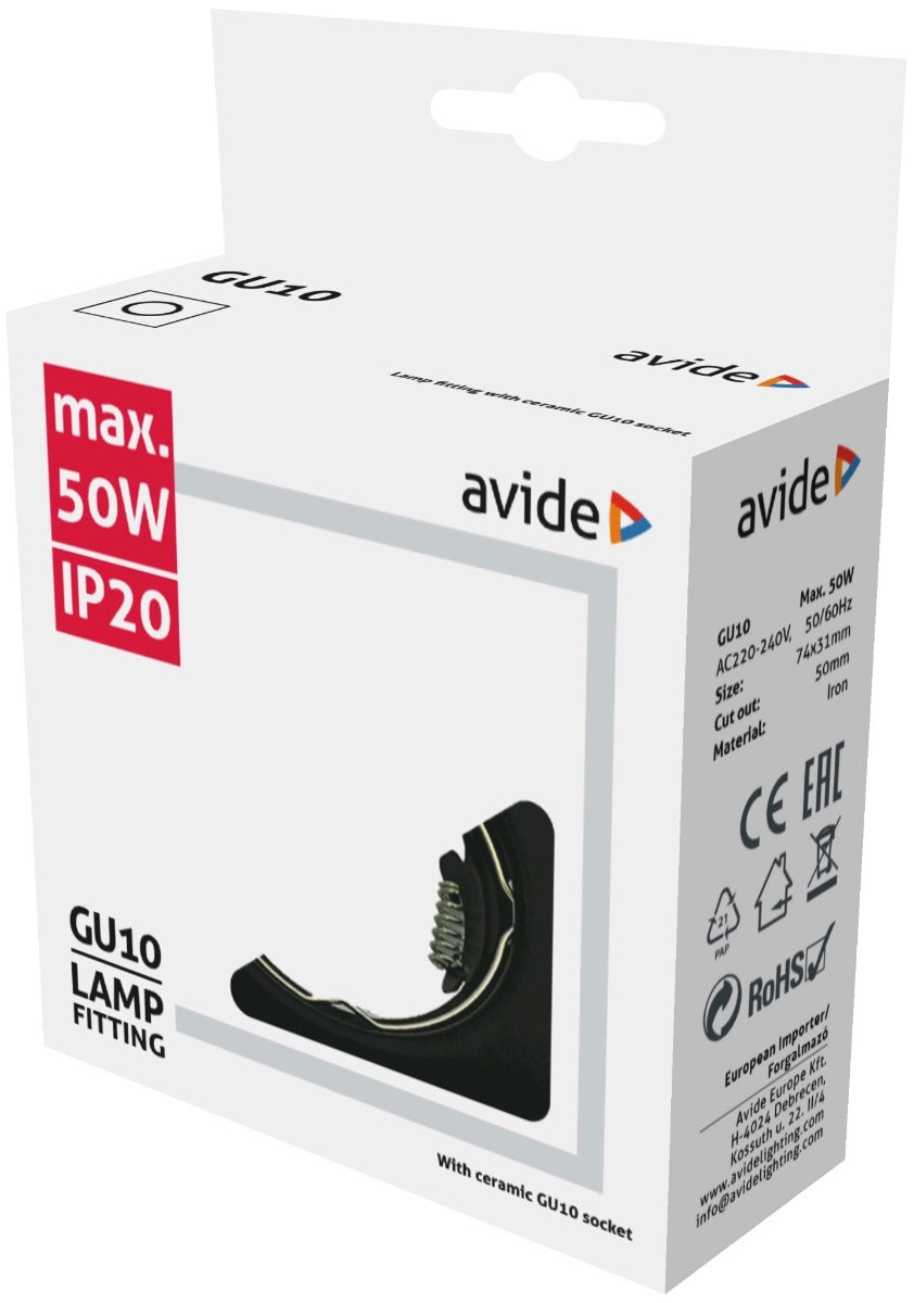Avide GU10 Square Frame Anthracite