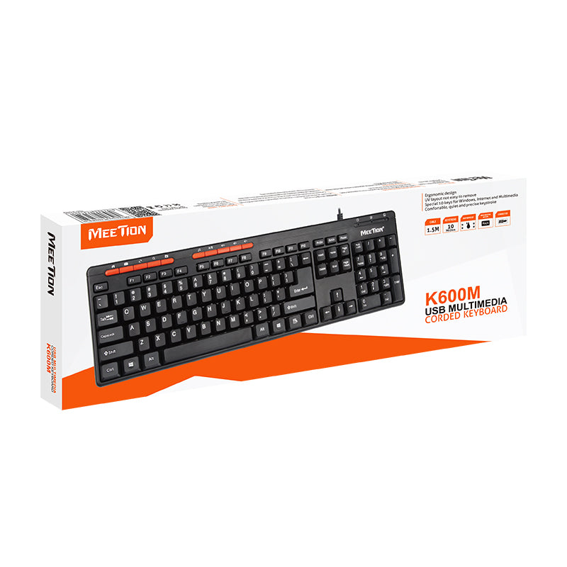Meetion MT-K600M USB Wired Mutilmedia Keyboard