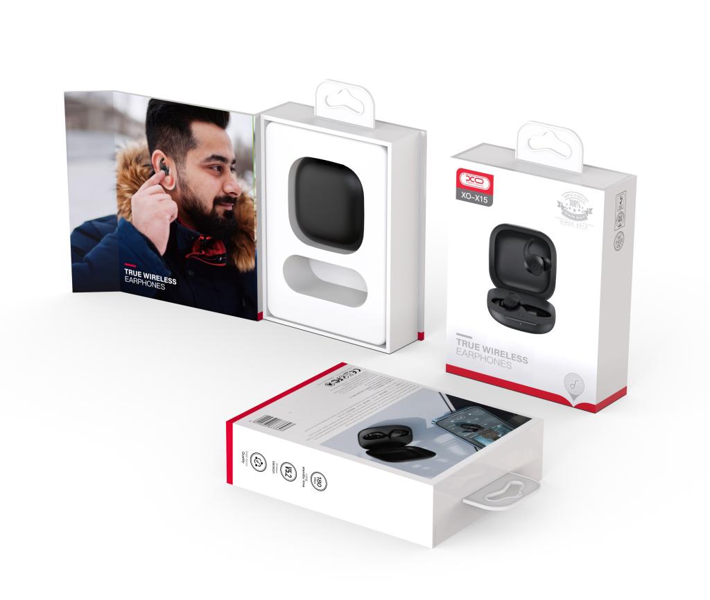XO X15 TWS Soundwave Ring Sports Wireless Headphones Black