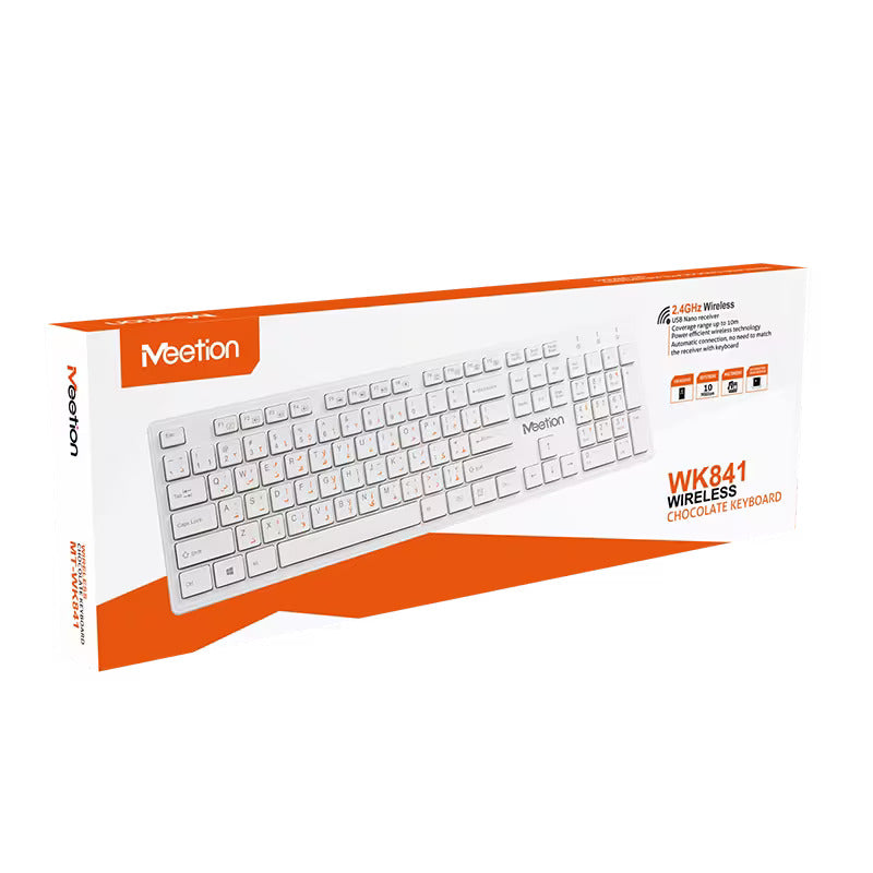 Meetion MT-WK841 2.4G Wireless White Keyboard