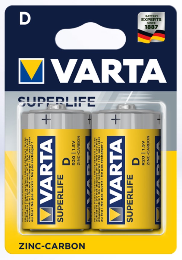 Varta Single Batteries R20 D (2pcs)