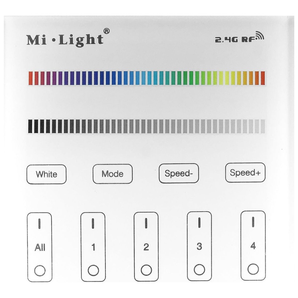 Avide LED Strip 12V RGB+W 4 Zones RF Recessed /2xAAA/ Touch