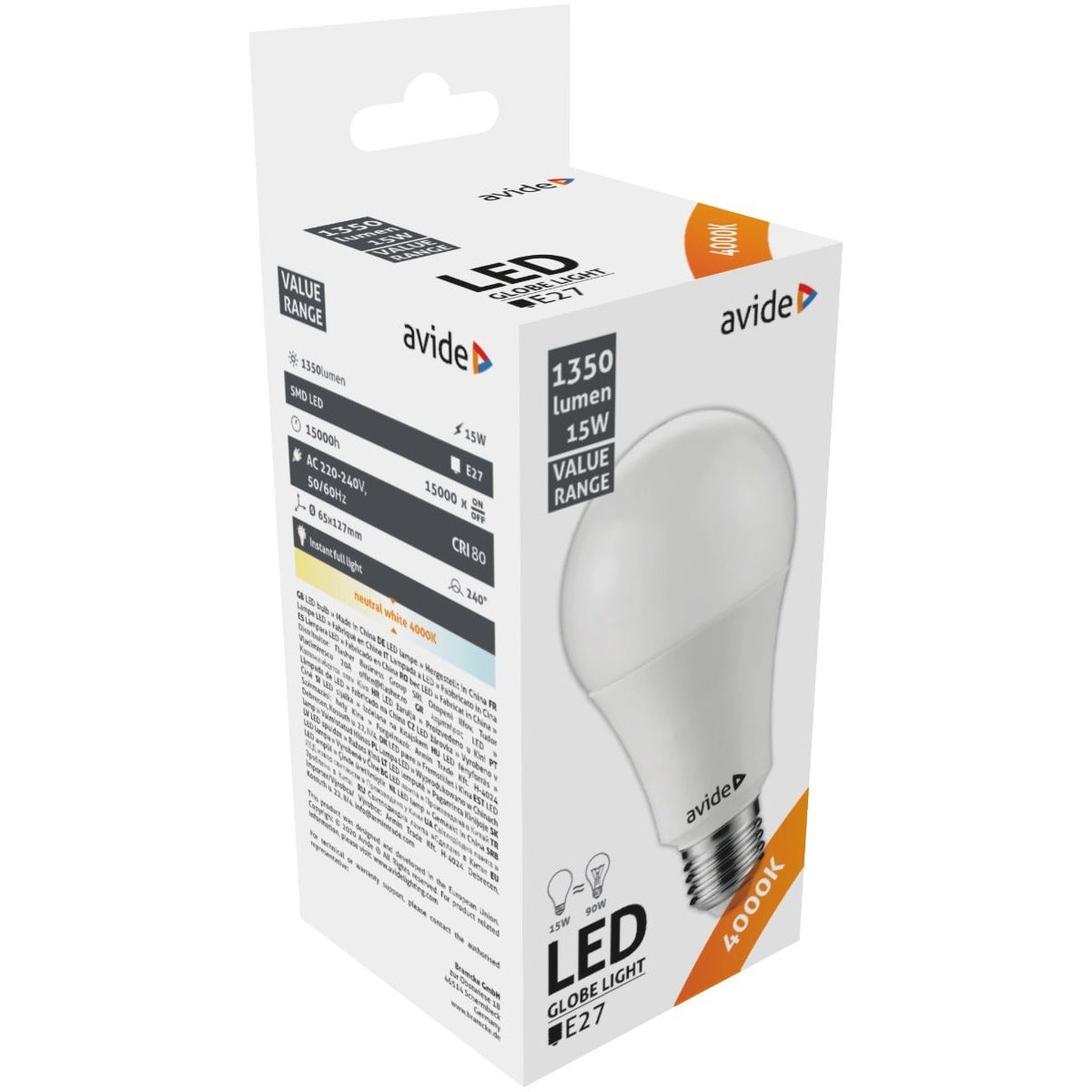 Avide LED Bulb Common 15W E27 White 4000K Value
