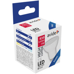 Avide Λάμπα LED Σποτ Αλουμίνιο + Πλαστικό 7W GU10 110° Ψυχρό 6400K Super High Lumen