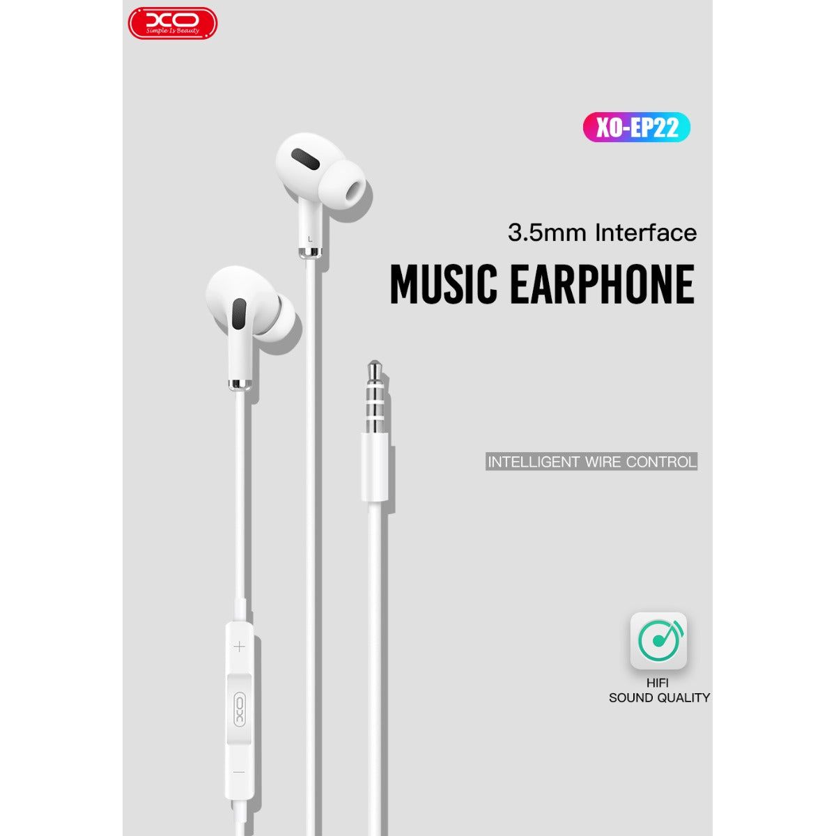 XO EP22 Handsfree Headphones 3.5mm White
