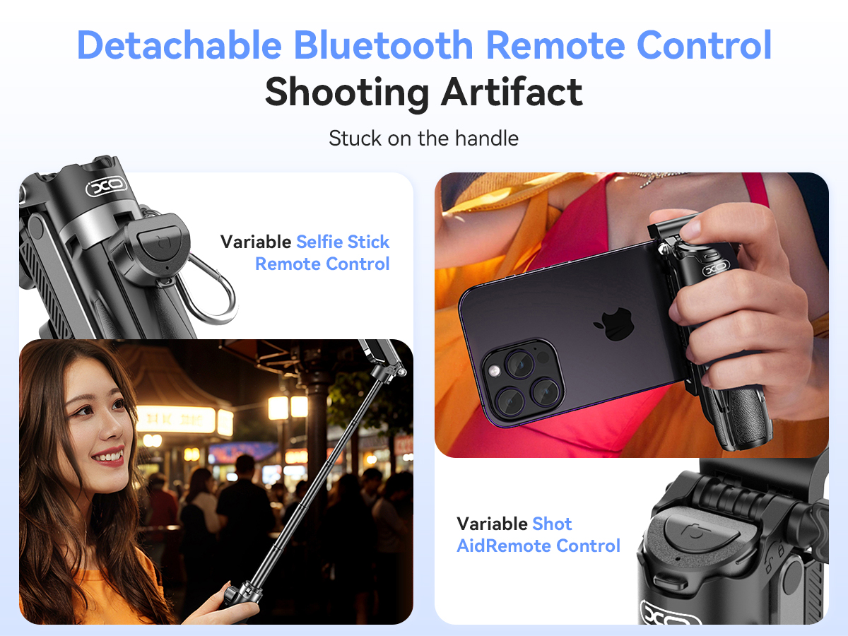 XO SS21 Πολυλειτουργικό Mini Bluetooth Selfie Stick 4 σε 1 - Image 20