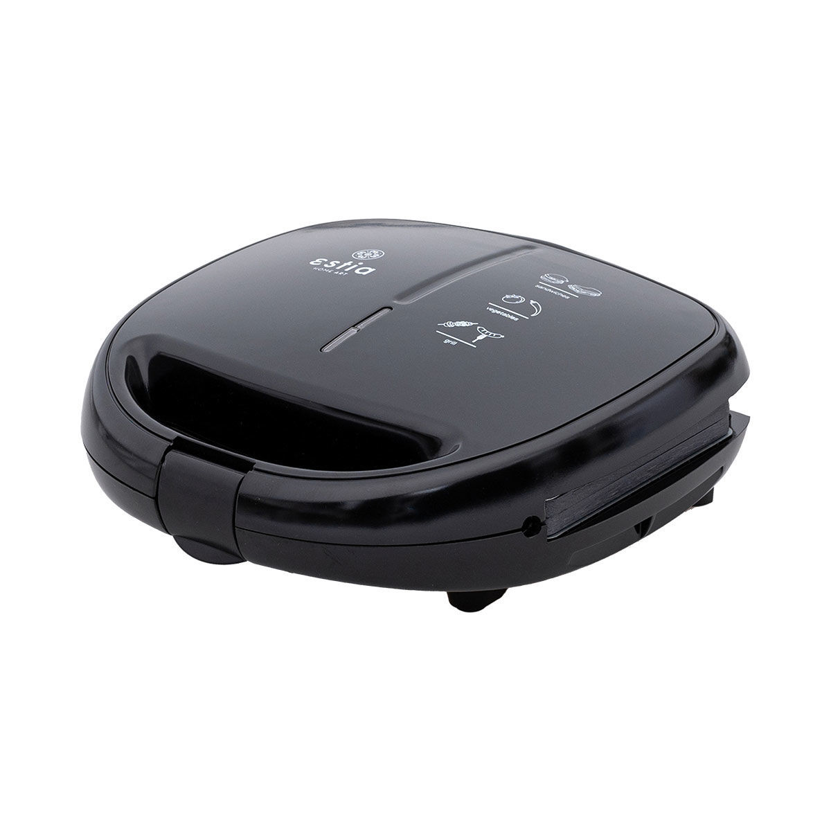 ESTIA ΤΟΣΤΙΕΡΑ BLACK & INOX 2 ΘΕΣΕΩΝ 850w ΜΕ ΑΠΟΣΠΩΜΕΝΕΣ ΑΝΤΙΚΟΛΛΗΤΙΚΕΣ ΠΛΑΚΕΣ - Image 2