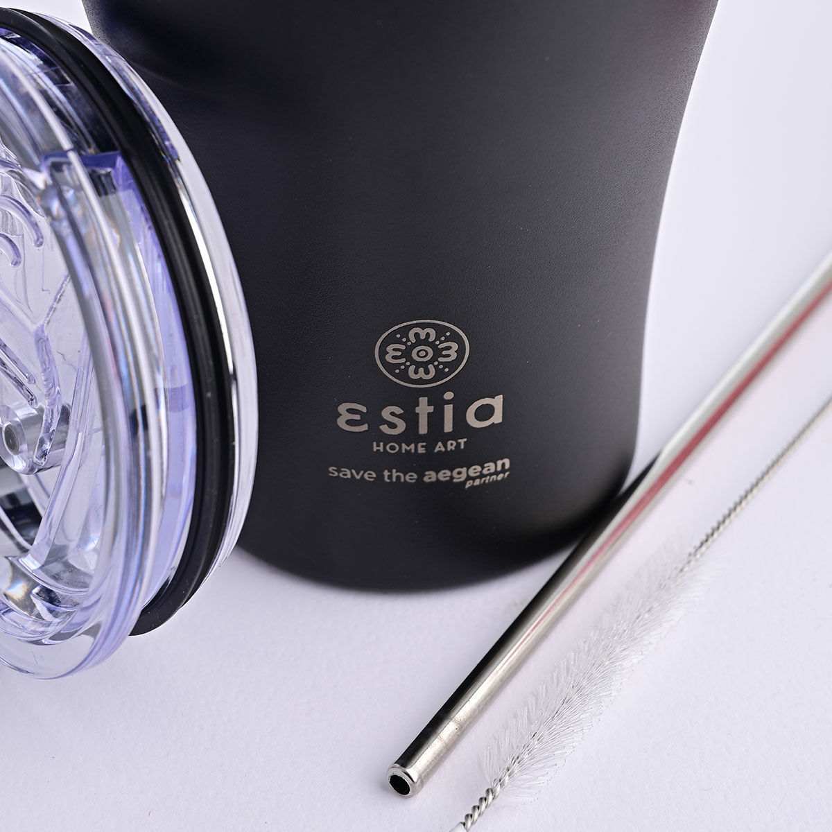 ESTIA ΘΕΡΜΟΣ COFFEE MUG SAVE THE AEGEAN 350ml MIDNIGHT BLACK - Image 3