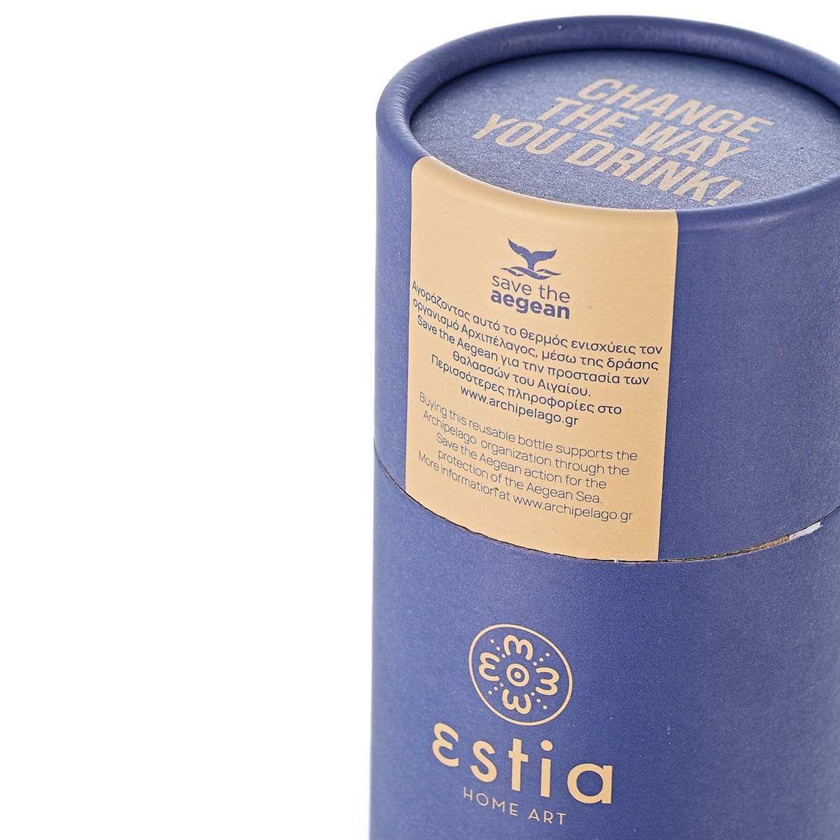 ESTIA ΘΕΡΜΟΣ TRAVEL FLASK SAVE THE AEGEAN 500ml DENIM BLUE - Image 5
