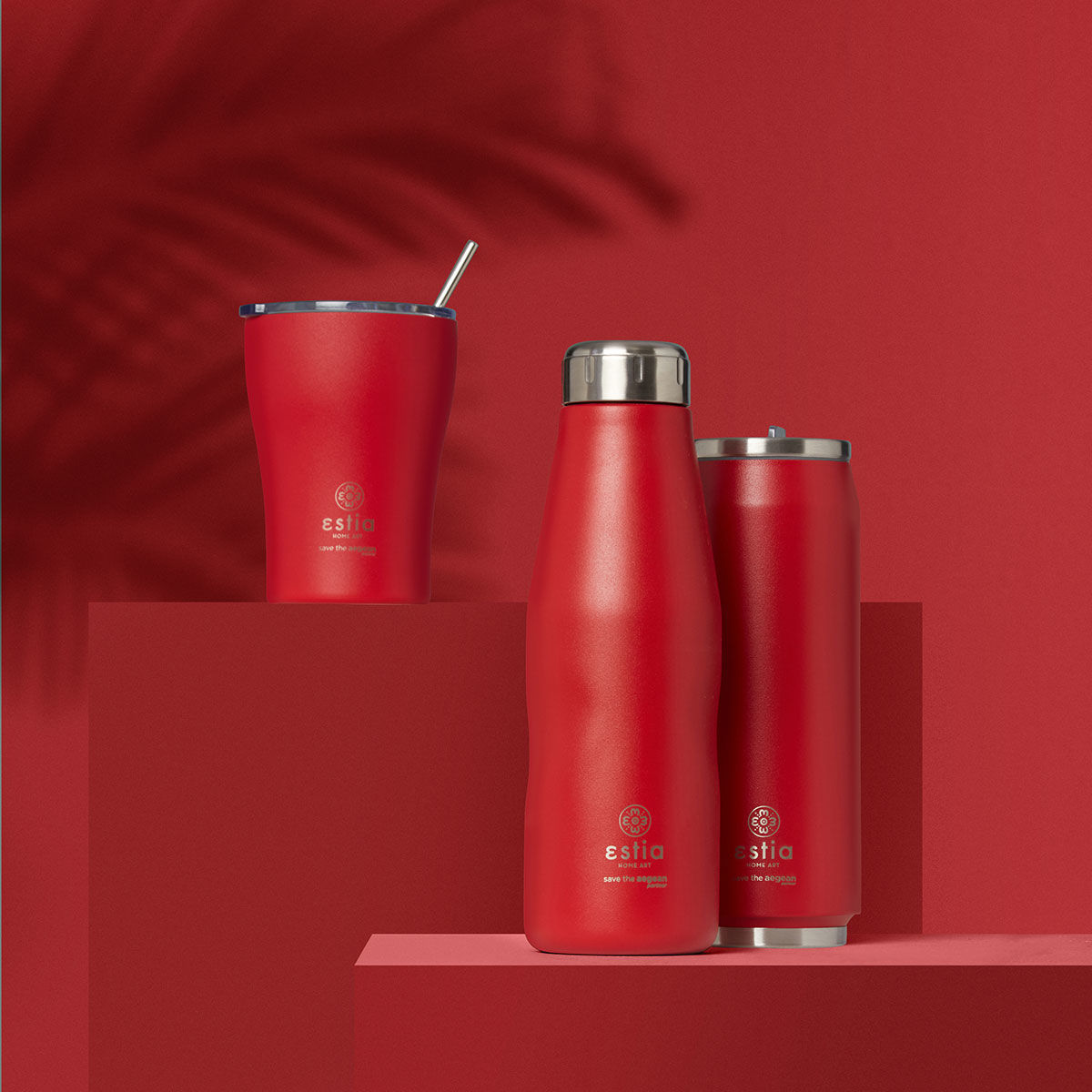 ESTIA ΘΕΡΜΟΣ TRAVEL FLASK SAVE THE AEGEAN 500ml SCARLET RED - Image 7