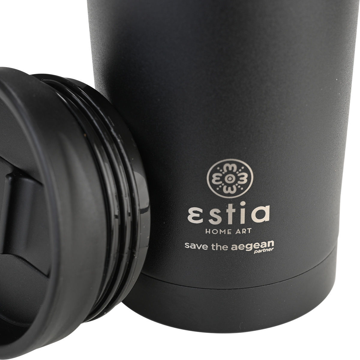 ESTIA ΘΕΡΜΟΣ TRAVEL MUG SAVE THE AEGEAN 350ml MIDNIGHT BLACK - Image 3