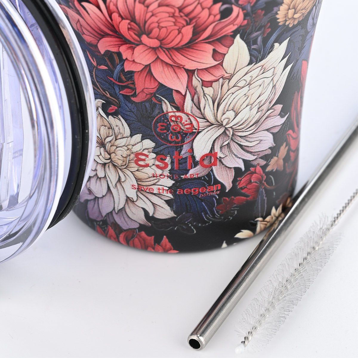 ESTIA ΘΕΡΜΟΣ COFFEE MUG SAVE THE AEGEAN 350ml MIDNIGHT BLOSSOM - Image 3
