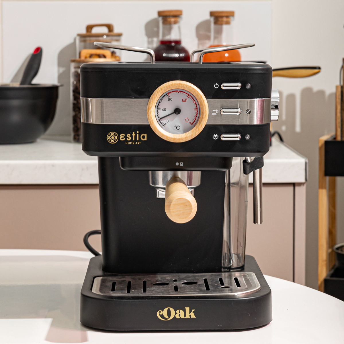 ESTIA ΜΗΧΑΝΗ ESPRESSO OAK 950w 15 bar 1.2lt ΜΑΥΡΗ - Image 7