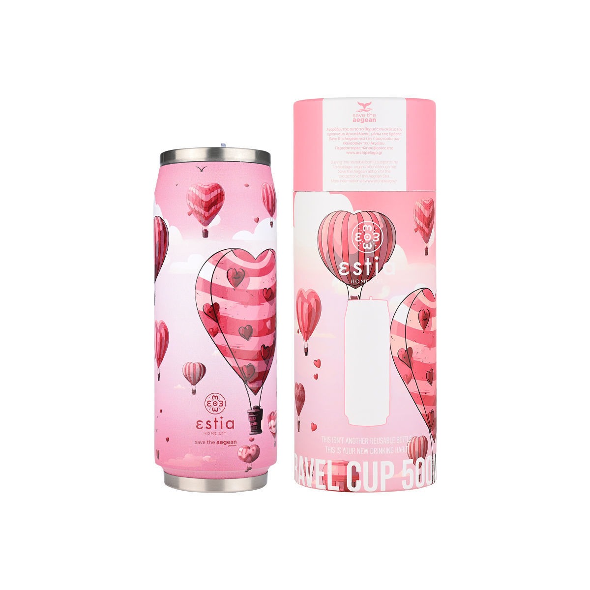 ESTIA ΘΕΡΜΟΣ TRAVEL CUP SAVE THE AEGEAN 500ml LOVE ASCEND