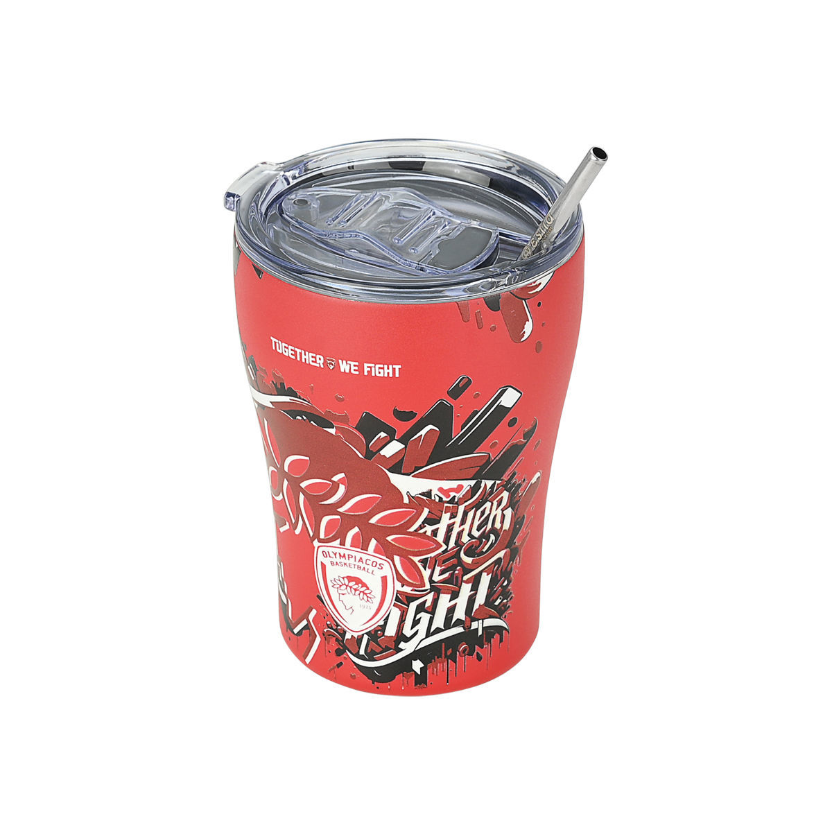 ESTIA ΘΕΡΜΟΣ COFFEE MUG OLYMPIACOS BC EDITION TOGETHER WE FIGHT 350ml - Image 2