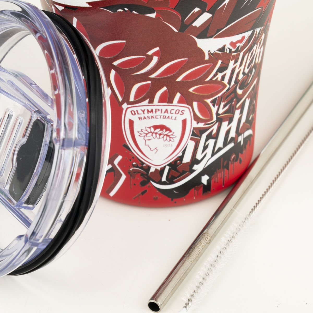 ESTIA ΘΕΡΜΟΣ COFFEE MUG OLYMPIACOS BC EDITION TOGETHER WE FIGHT 350ml - Image 3