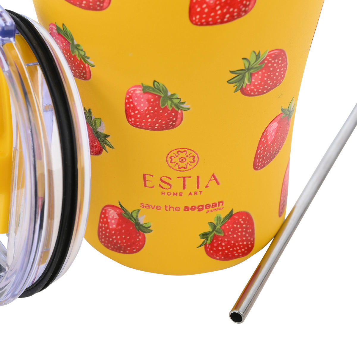 ESTIA ΘΕΡΜΟΣ COFFEE MUG SAVE THE AEGEAN 350ml BERRY BRIGHT - Image 2