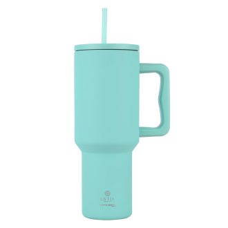 ESTIA ΘΕΡΜΟΣ STRAW TUMBLER XL SAVE THE AEGEAN 1200ml BERMUDA GREEN