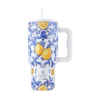ESTIA ΘΕΡΜΟΣ STRAW TUMBLER XL SAVE THE AEGEAN 900ml AMALFI COAST