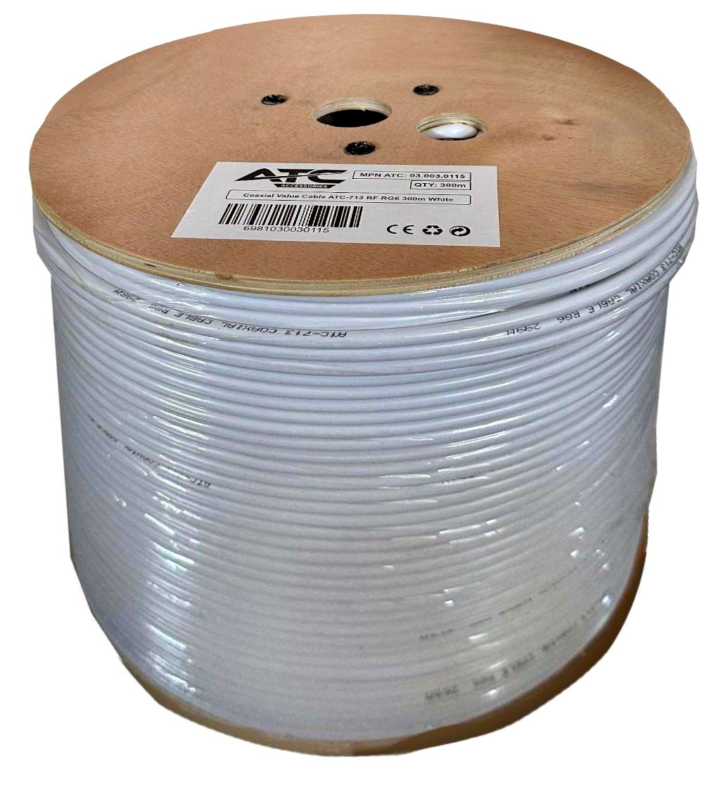 ATC Στροφείο RF ATC-713 Value RG6 Ξύλινο 300m