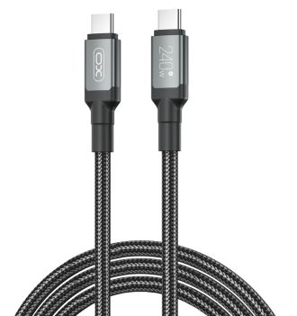 XO NB-Q264B Καλώδιο Μεταφοράς Δεδομένων Type-C to Type-C 240W High Power 2m