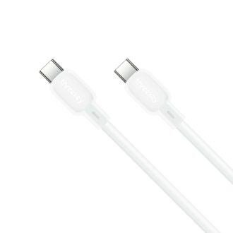 ThreeKey TK-NB09 Καλώδια Σιλικόνης Type-C σε Type-C 60W Λευκό