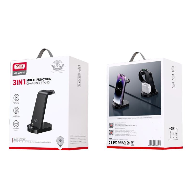 WX035 3-in-1 Multi-function Wireless Charging Black - Image 7