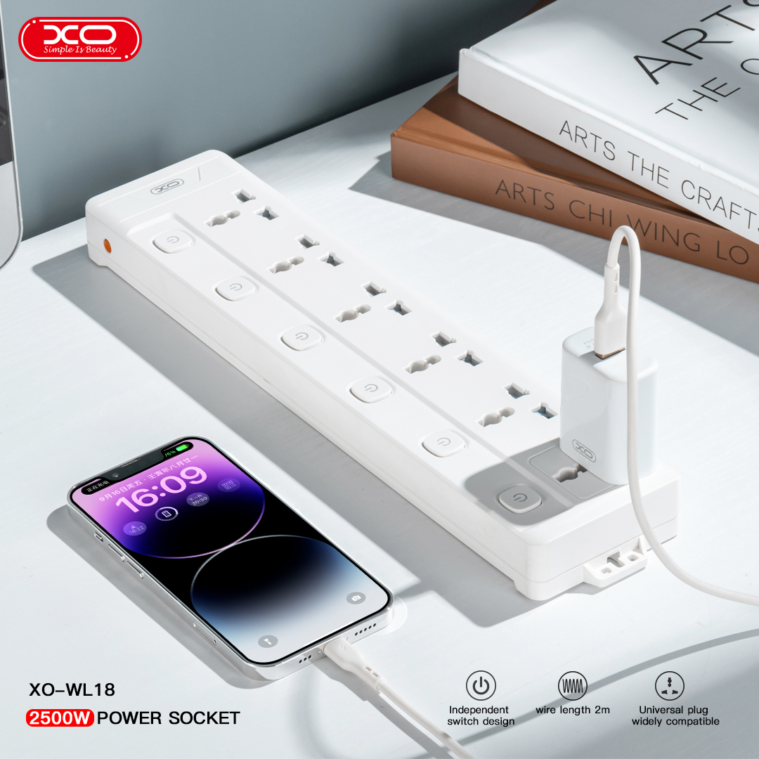 XO WL18 (UK) Πολύπριζο 6AC με Ανεξάρτητο Διακόπτη - Image 4