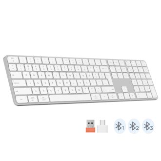 Meetion MT-K230MW Πληκτρολόγιο 2.4G Bluetooth Λευκό US