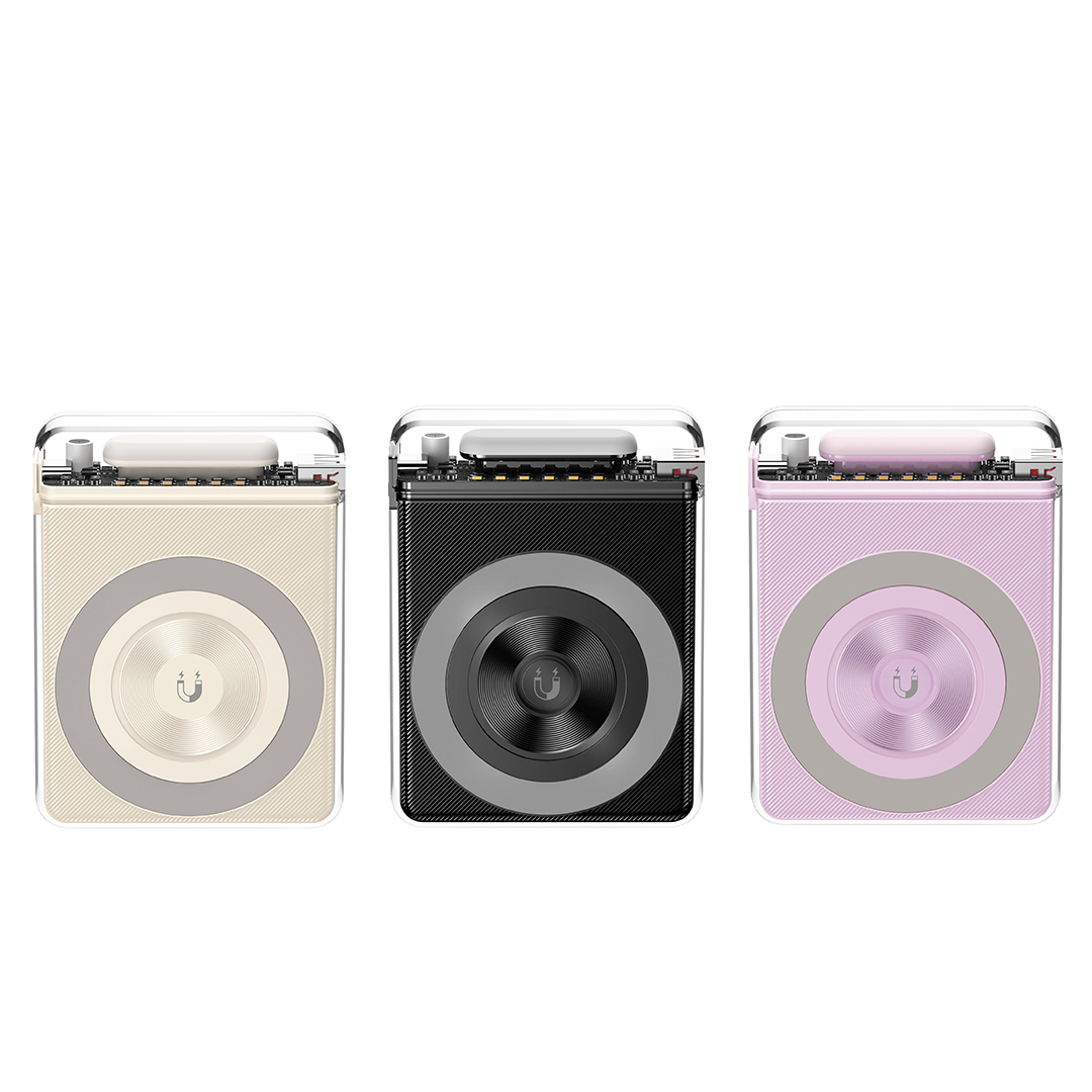 XO PR226 Mini Μαγνητικό Power Bank Γρήγορης Φόρτισης με Διαφάνεια και Φωτεινή Ένδειξη 10000mAh (Μωβ) - Image 4