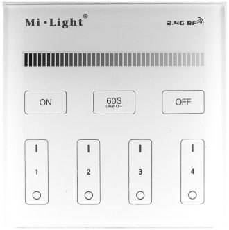 Avide Χωνευτό Πάνελ Αφής RF Χειρισμού LED Ταινίας 12V με Ντίμερ 4 Ζωνών /2xAAA