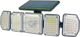 Entac Ηλιακό Φωτιστικό Τοίχου Πλαστικό 2.5W SMD CCT 5 Κεφαλές με PIR + IR