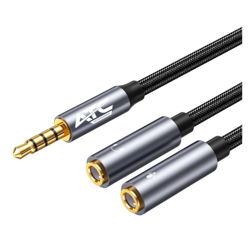 Αντάπτορας ATC HQ 3.5mm 4PIN Θηλυκό σε 2x 3.5mm 0.35m