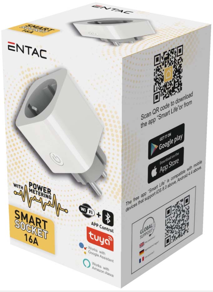 Entac Smart Αντάπτορας Μονή Πρίζα με Μετρητή Ισχύς WIBLE - Image 2