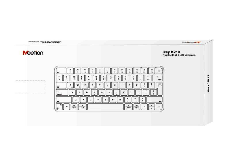 Meetion MT-K210MW 2.4G+Bluetooth Πληκτρολόγιο Λευκό US - Image 6