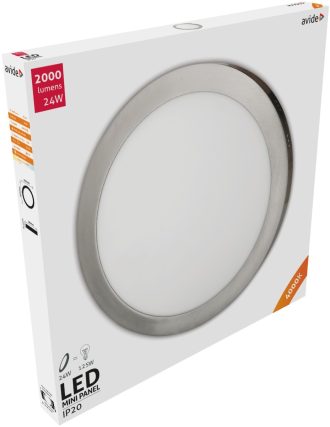 Avide LED Πλαφονιέρα Οροφής Στρογγυλή από Αλουμίνιο Σατέν Νίκελ 24W Λευκό 4000K