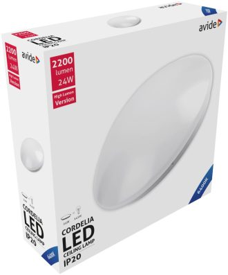 Avide LED Μοντέρνα Πλαφονιέρα Οροφής Cordelia 24W 380x110.0mm Ψυχρό 6400K